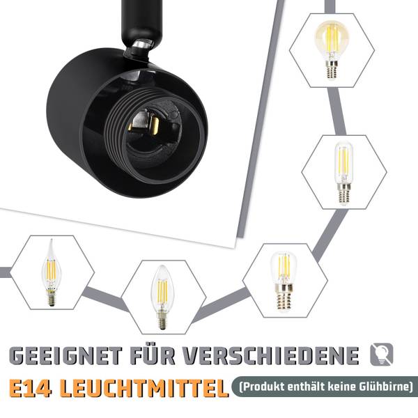 Deckenlampe Liian 3-flammig Schwarz