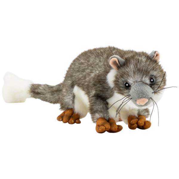 Kuscheltier Opossum Grau - Kunstfell - 8 x 13 x 22 cm