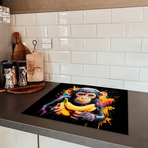 HERDABDECKPLATTE Graffiti Affe 58 x 51 cm