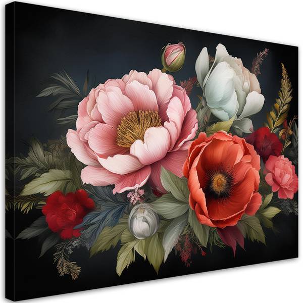 Wandbild blumenstrauß 100 x 70 cm