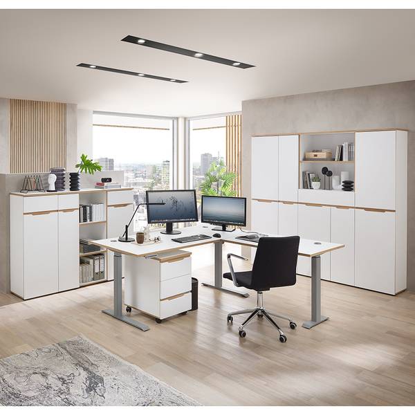 Büromöbel-Set MANRESA-36-4 8er-Set Weiß - Holzwerkstoff - 590 x 197 x 177 cm