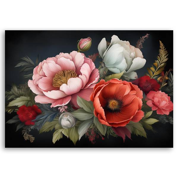 Wandbild blumenstrauß 100 x 70 cm