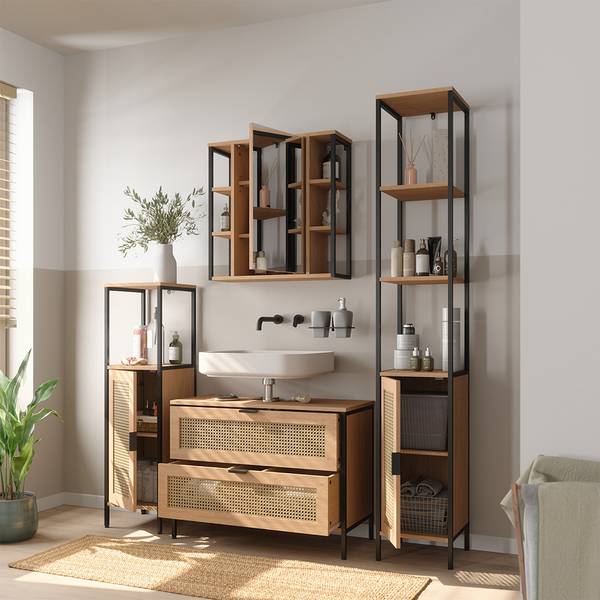Meubles bain Linara 63270 lot de 4 Marron - Bois manufacturé - 80 x 59 x 35 cm