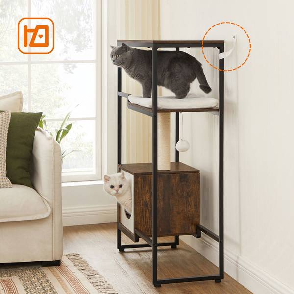 Katzenbaum Mbabane Braun - Holzwerkstoff - 34 x 114 x 74 cm