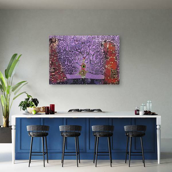 Tableau déco arbre de vie abstraction 100 x 70 cm
