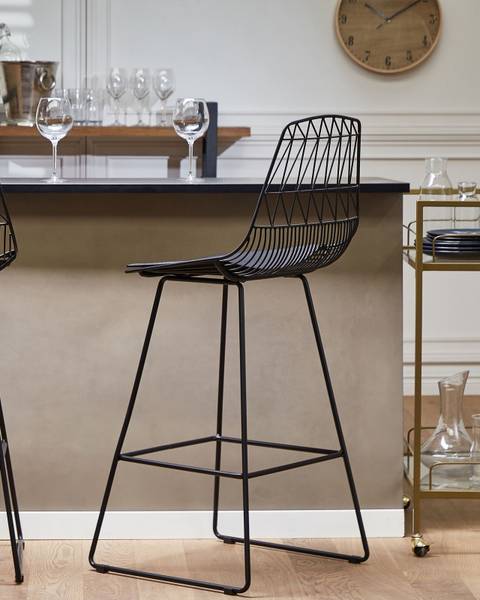 Set van 2 barstoelen PRESTON zwart - metaal - 49 x 113 x 54 cm