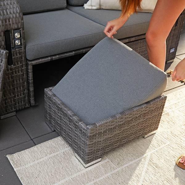 Strandstoel HOLBY grijs - polyrotan - 160 x 69 x 189 cm