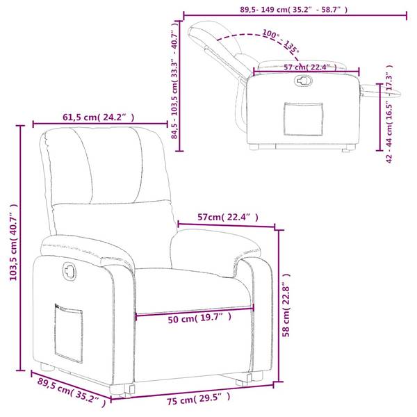Sta-op Verstelbare Fauteuil 3032392-1 zwart