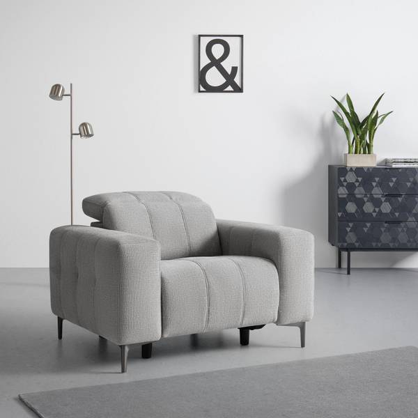 Sessel ALVARO Grau - Metall - Kunststoff - Textil - Holz teilmassiv - 115 x 79 x 109 cm