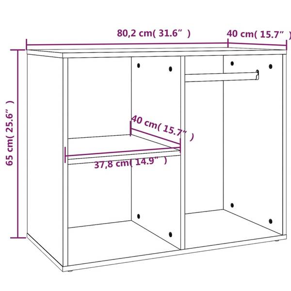 Regal für Schminktisch 3015411 Braun - Holzwerkstoff - 80 x 65 x 40 cm