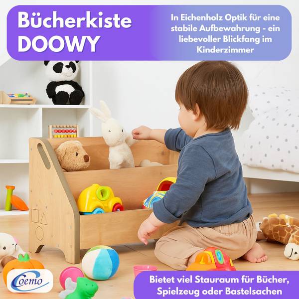 Bücherbox DOOWY Braun - Holzwerkstoff - 60 x 33 x 24 cm