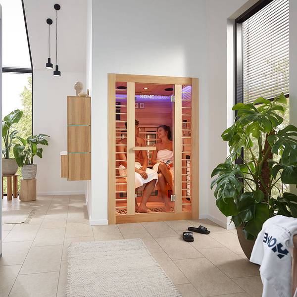 Infrarotkabine REDSUN DELUXE PLUS M Braun - Holz teilmassiv - 120 x 190 x 105 cm