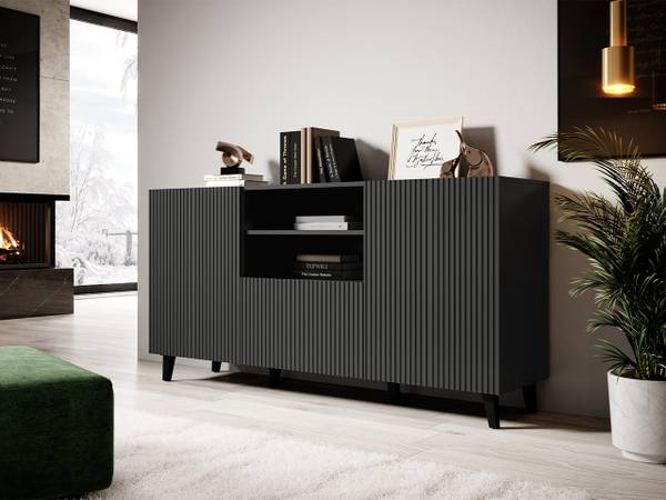 Kommode Vamos Grey 150 Grau - Holzwerkstoff - 151 x 83 x 42 cm