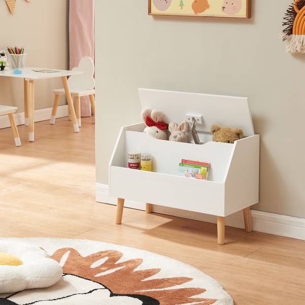 Coffre à jouets Aavanrar Blanc - Bois manufacturé - 60 x 43 x 30 cm