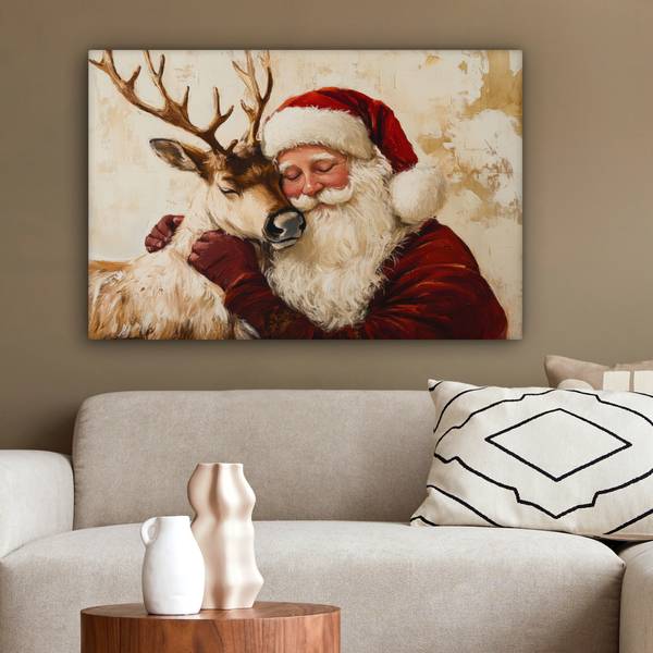 TABLEAU SUR TOILE Père Noël 90 x 60 cm