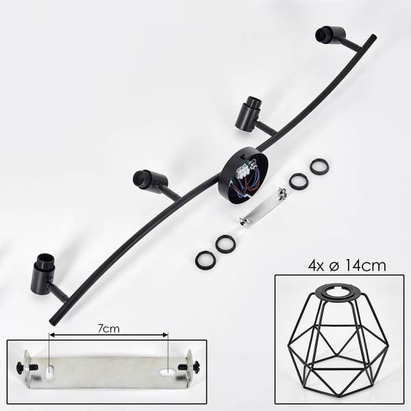 Deckenleuchte Campo 42 x 14 x 47 cm - Flammenanzahl: 4 - Metall