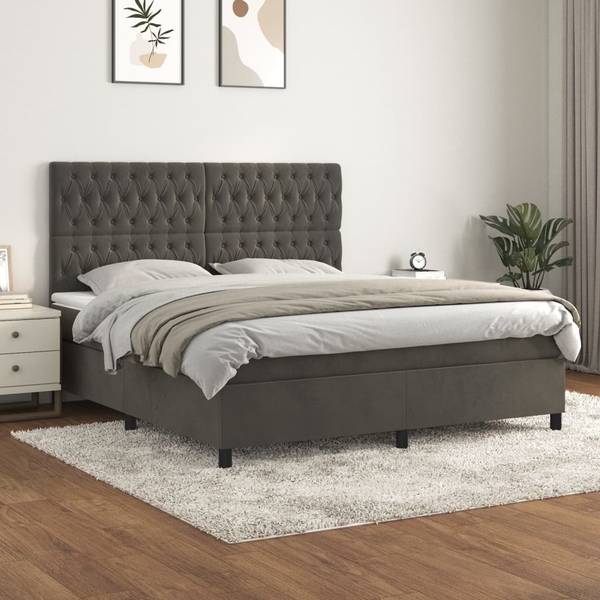 Boxspring 3017294-19 donkergrijs - 180 x 203 cm