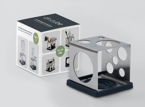 Égouttoir dricube Argenté - Acier inoxydable - 11 x 11 x 11 cm