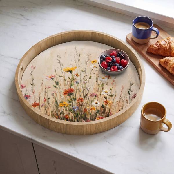 SERVIERTABLETT Blumen 50 x 50 cm