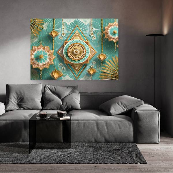 Wandbild arabische orientalische mandala 90 x 60 cm