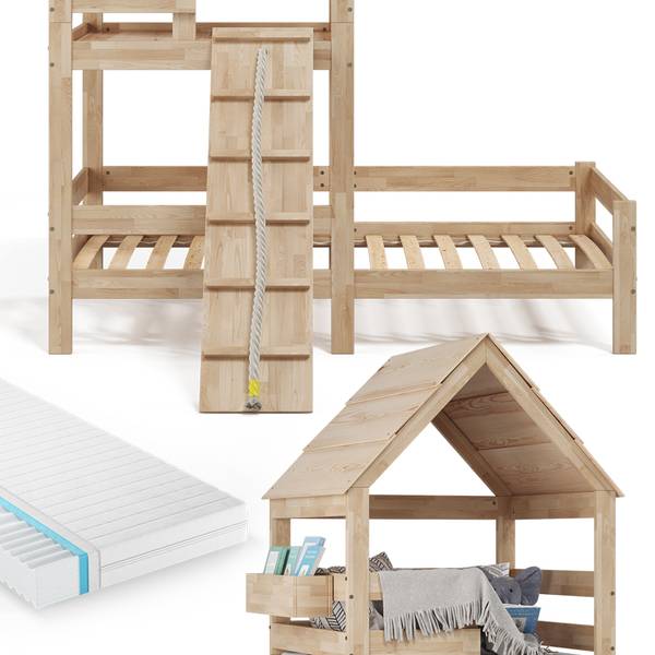 Hausbett Teddy 35925 Braun - Massivholz - 208 x 235 x 108 cm