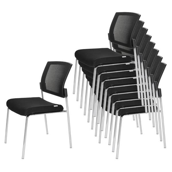 Esszimmerstuhl K9 V Schwarz - Strukturstoff - Netzstoff - Polyester - 58 x 90 x 48 cm