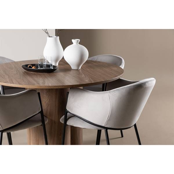 Essgruppe Olivia 5-teilig Braun - Polyester - Webstoff - 110 x 75 x 110 cm