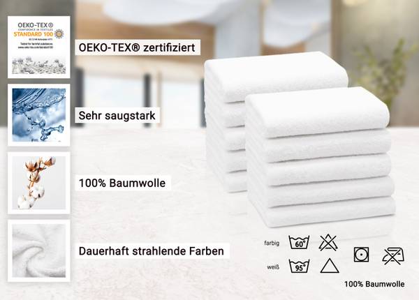 Handtücher 00000346 10er-Set Weiß