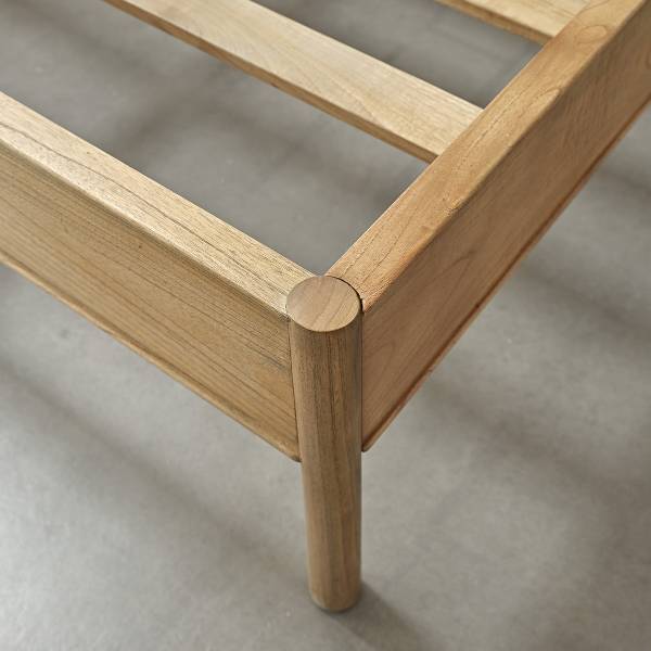 Bett mit Lattenrost ESMEE Beige - Massivholz - 212 x 110 x 170 cm