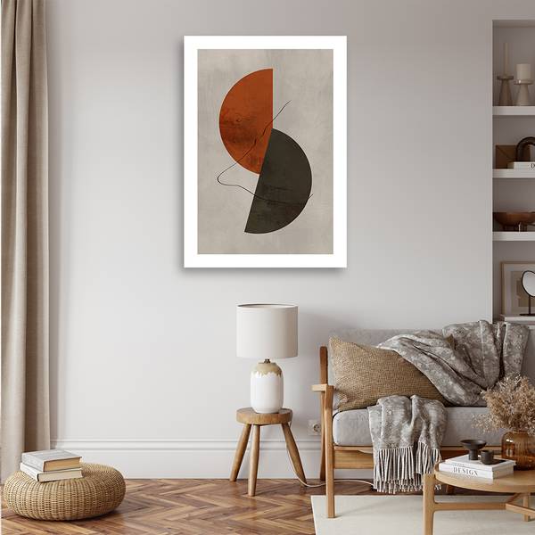 Tableau déco demi-cercles de style boho 80 x 120 cm