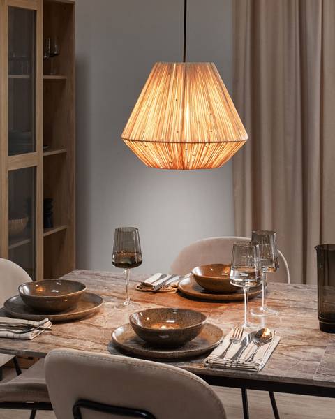 Lampe suspension DAMIT Noir - Bleu - Fibres naturelles - 33 x 125 x 33 cm