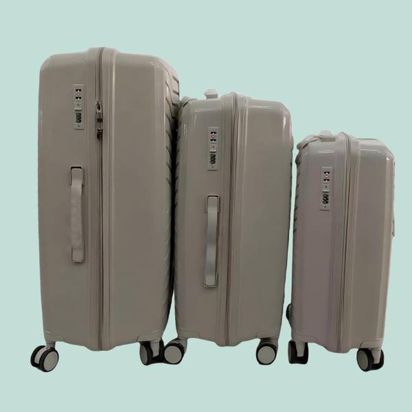 Kofferset 3-teilig Beige - Schwarz - Kunststoff - 48 x 75 x 29 cm