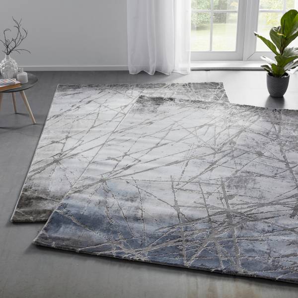 Webteppich MANCHESTER 3 Grau - Holzwerkstoff - 160 x 1 x 230 cm