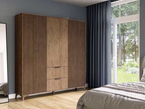Kleiderschrank Seewen Braun - Holzwerkstoff - 185 x 192 x 60 cm