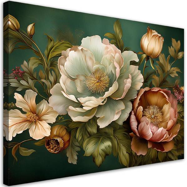 Canvas schilderij Bloemen 100 x 70 cm