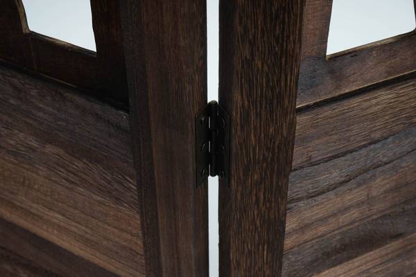 Paravent Izmir Braun - Holz teilmassiv - 241 x 170 x 2 cm