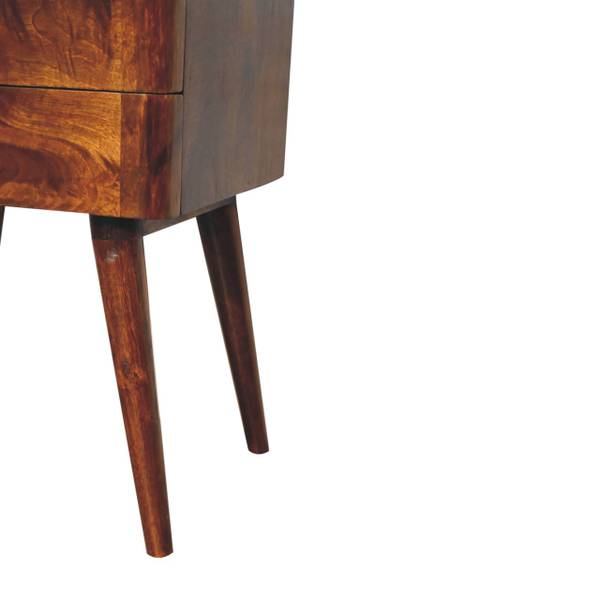 Table de nuit T-Bar Marron - Manguier - Laiton - 45 x 58 x 35 cm