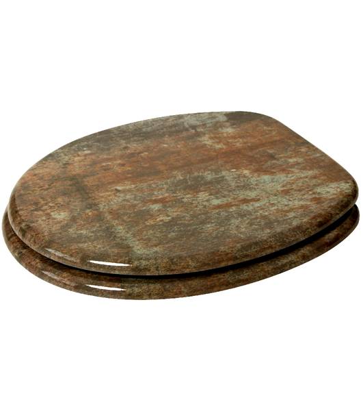 Abattant WC frein de chute Rusty Marron - Bois manufacturé - 38 x 6 x 47 cm