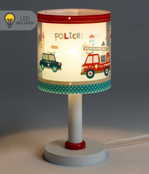 Tischlampe LED Nachtlicht   Polizei und Blau - Kunststoff - 15 x 30 x 15 cm
