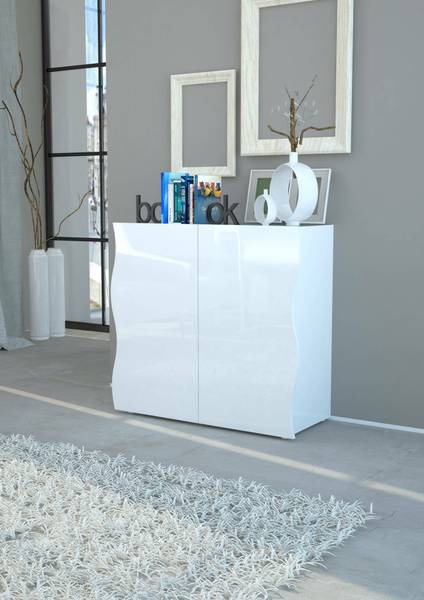 Kommode Nicolò Weiß - Holzwerkstoff - 40 x 81 x 90 cm