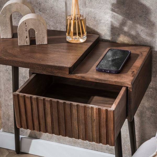 Nachttisch CARVE Braun - Holzwerkstoff - 60 x 61 x 30 cm