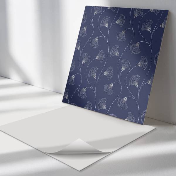 Fliesen Blumen Linien-Design 4er Set 50 x 50 cm