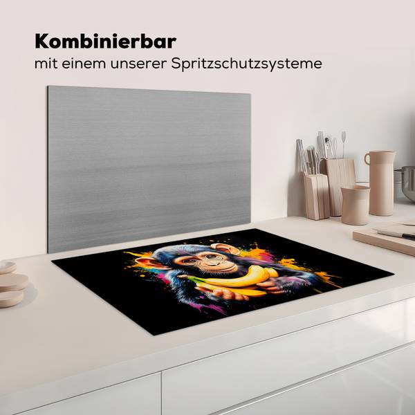 HERDABDECKPLATTE Graffiti Affe 78 x 52 cm