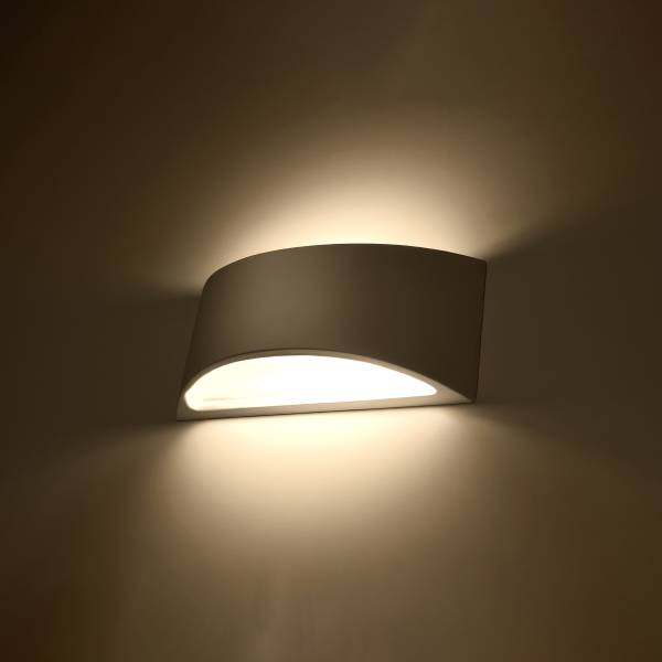 Wandlamp Vixen Weiß - Sicherheitsglas - 10 x 14 x 32 cm