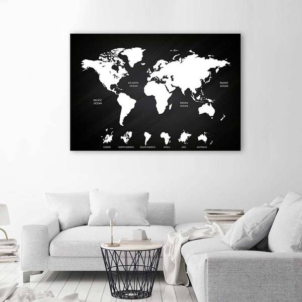 Wandbild weltkarte 120 x 80 cm