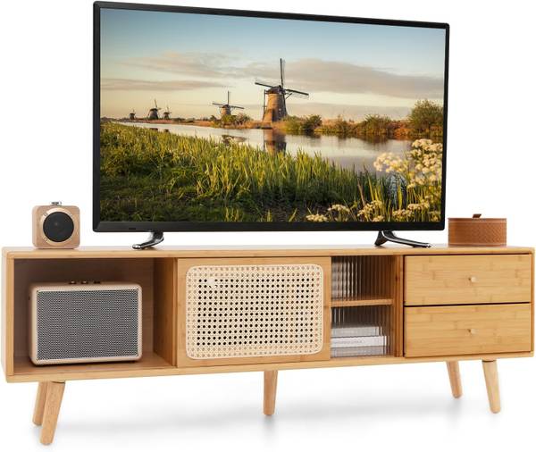 TV Schrank aus Bambus Braun - Bambus - 31 x 46 x 140 cm