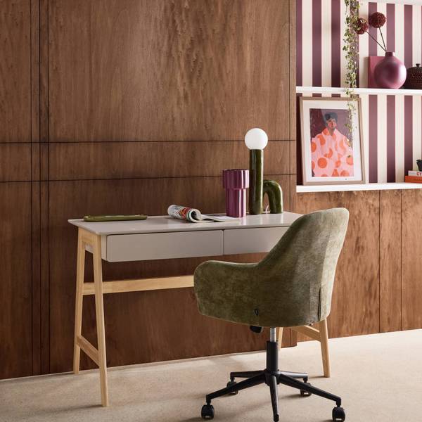 Schreibtisch Tommy Beige - Holz teilmassiv - 55 x 76 x 120 cm