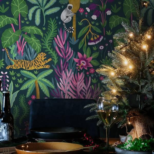 Papier Peint Jungle Tropicale Vert - Papier - 200 x 250 x 1 cm