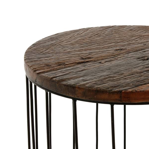 Couchtisch MUMBAI Schwarz - Braun - Samt - Eisen - Stahl - Polycarbonat - 50 x 50 x 50 cm