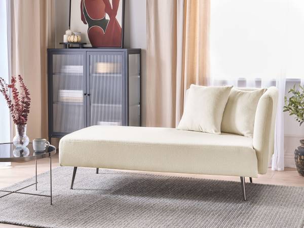 Chaiselongue RIOM Schwarz - Weiß - Naturfaser